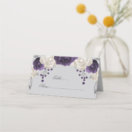 staubige lila-weiße Blume Platzkarte