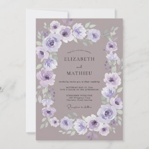 Staubige Mauve Flieder Ranunculus Eukalyptus Hochz Einladung