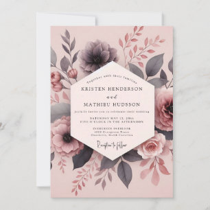 Staubige Mauve-Hazy-Bloom-Hochzeit Einladung