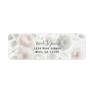 Staubige Olive und rosa Aquarell-Blumenhochzeit