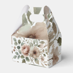 Staubige Olive- und rosa Aquarell-Blumenhochzeit Geschenkschachtel