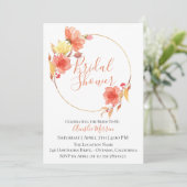 Staubige orange BlumenBrautparty-Einladung Einladung (Stehend Vorderseite)