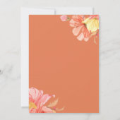 Staubige orange BlumenBrautparty-Einladung Einladung (Rückseite)