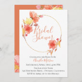 Staubige orange BlumenBrautparty-Einladung Einladung (Vorne/Hinten)