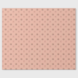 Staubige Pfirsich-Vintage-Rosen-Toile-Schleifen Geschenkpapier