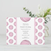 staubige rosa Basketball-Muster Geburtstag Einladung (Stehend Vorderseite)