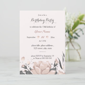 staubige, rosa dunkelgraue Blume phantastischer Ge Einladung