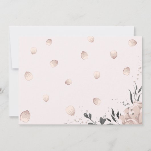 staubige, rosa dunkelgraue Blume phantastisches Br Einladung (Rückseite)