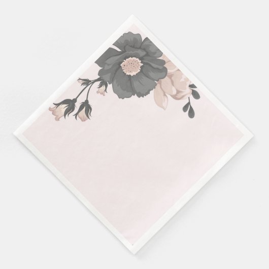 staubige, rosa graue Blume mit niedlichen Knospen Serviette (Ecke)