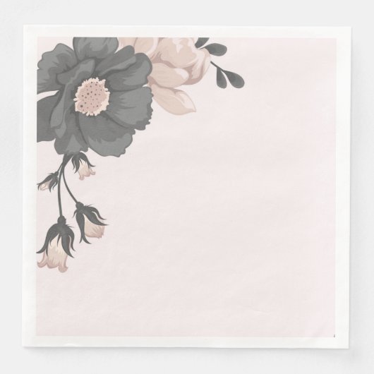 staubige, rosa graue Blume mit niedlichen Knospen  Serviette (Vorderseite)