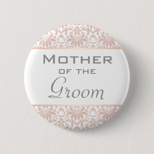 Staubige rosa Leuchter-Damast-Mutter des Button (Vorderseite)