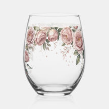 Staubige Rosa-Rosen-Hochzeits-Toast-Weinglas