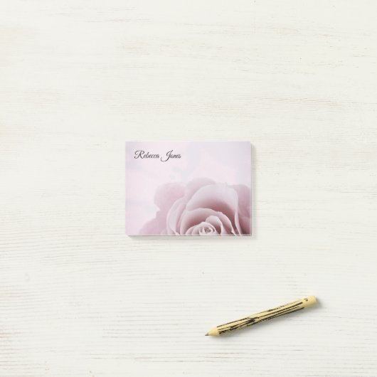 Staubige rosa Rosen-personalisierte Post-it Klebezettel (Auf Schreibtisch)