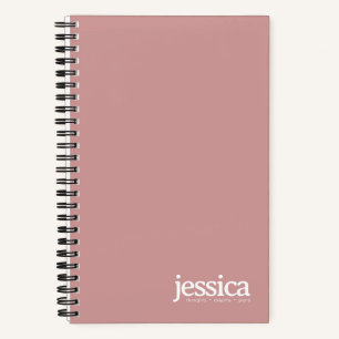 Staubige Rose abgerundete moderne Typografie Notizblock