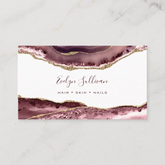 staubige Rose Agate Business Card Visitenkarte (Vorderseite)