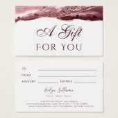 staubige Rose Agate Gift Card (Vorne & Hinten)