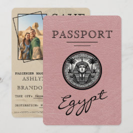 Staubige Rose Ägypten Reisepass Hochzeit Save the Date