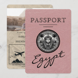 Staubige Rose Ägypten Reisepass Hochzeitseinladung Einladung