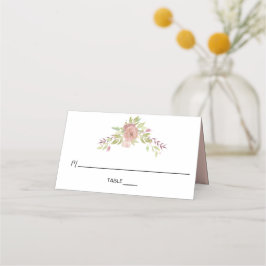 staubige Rose Aquarellfarben Blume Shabby Chic Platzkarte