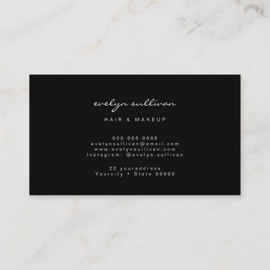 staubige Rose auf schwarz Visitenkarte (Rückseite)