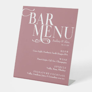 Staubige Rose Bar Menü Podest Schild