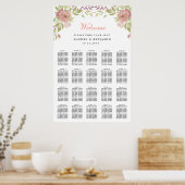 staubige Rose Blume Aquarellfarben Hochzeitskarte Poster (Küche)