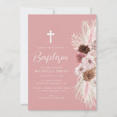 staubige Rose Blumenkreuz Einladung (Vorderseite)