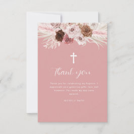 staubige Rose Blütentaufe danke Karte