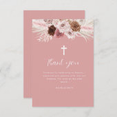 staubige Rose Blütentaufe danke Karte (Vorne/Hinten)