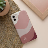 Staubige Rose Boho-Farbfluss-Monogramm iPhone 16 Hülle