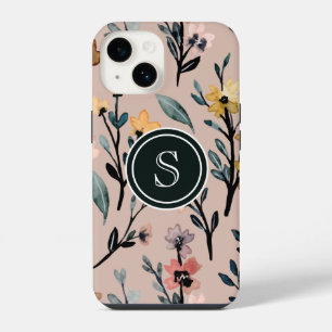 Staubige Rose Boho Floral Watercolor Custom iPhone 14 Hülle