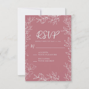 Staubige Rose Botanische Hochzeit RSVP Karte