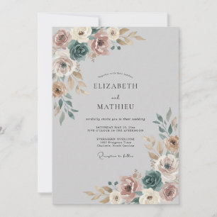 Staubige Rose Botanische Whimsy-Hochzeit Einladung