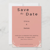 Staubige Rose Elegant Minimalistisch Geflüsterte B Save The Date (Vorderseite)