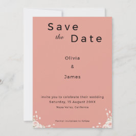 Staubige Rose Elegant Minimalistisch Geflüsterte B Save The Date