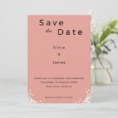 Staubige Rose Elegant Minimalistisch Geflüsterte B Save The Date (Stehend Vorderseite)