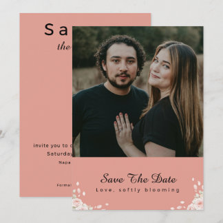 Staubige Rose Geflüsterte Blütenblatte Moderne Sch Save The Date