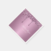 Staubige Rose Glitter-Hochzeit Serviette (Ecke)