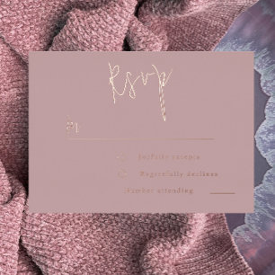 Staubige Rose Gold Pink Hochzeit, Brautparty RSVP Folieneinladung