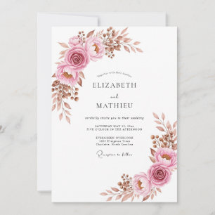 Staubige Rose Gräziöse Boho-Hochzeit Einladung