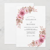 Staubige Rose Gräziöse Boho-Hochzeit Einladung (Vorne/Hinten)