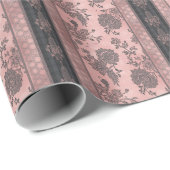 Staubige Rose & Holzkohleschwarz Geschenkpapier (Rolleneckpunkt)