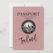 Staubige Rose Irland Reisepass Save The Date (Vorderseite)