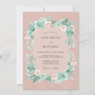 Staubige Rose Majestätische Frühlingshochzeit Einladung