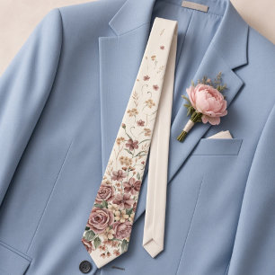 Staubige Rose & Mauve Florale Romantische Frühling Krawatte