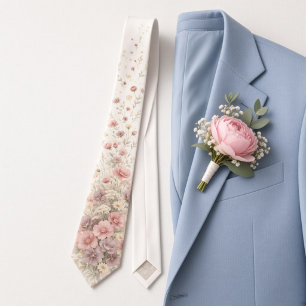 Staubige Rose & Mauve Florale Romantische Frühling Krawatte