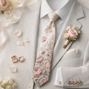 Staubige Rose & Mauve Florale Romantische Frühling Krawatte