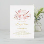 staubige Rose Pampas Blumenkreuz Folieneinladung (Stehend vorne)