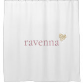 Staubige Rose Personalisierter Name Gold Leopard H Duschvorhang (Vorderseite)