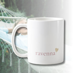 Staubige Rose Personalisierter Name Gold Leopard H Kaffeetasse